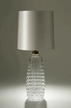 CLEAR GLASS HONEYCOMB TABLE LAMP